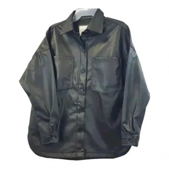 XL Size 15/17 Celebrity Pink Women's Pleather Shacket. Multipurpose Jacket/Shirt - Picture 6 of 11